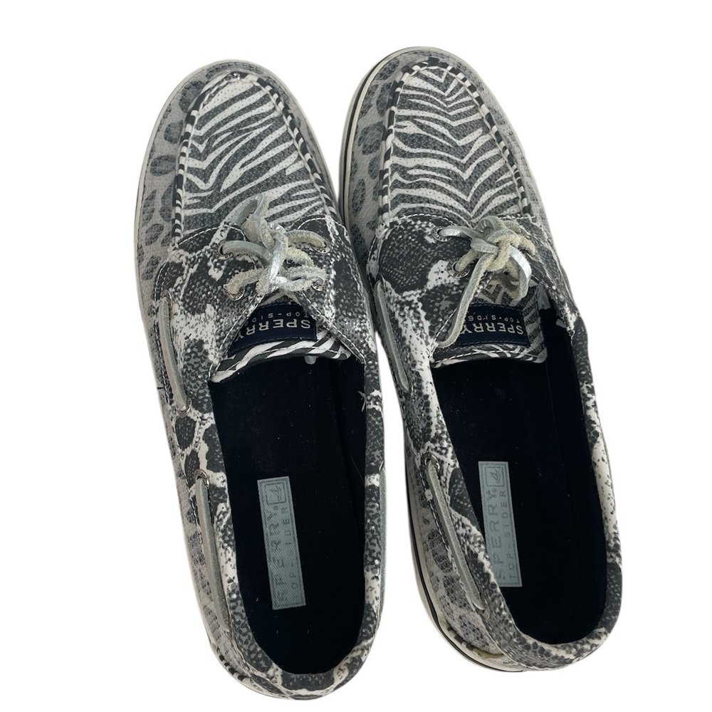 Sperry Top Sider Bahama Cheetah Zebra Print Sequin Womens Boat Shoes Size 9.5 M - Picture 8 of 8